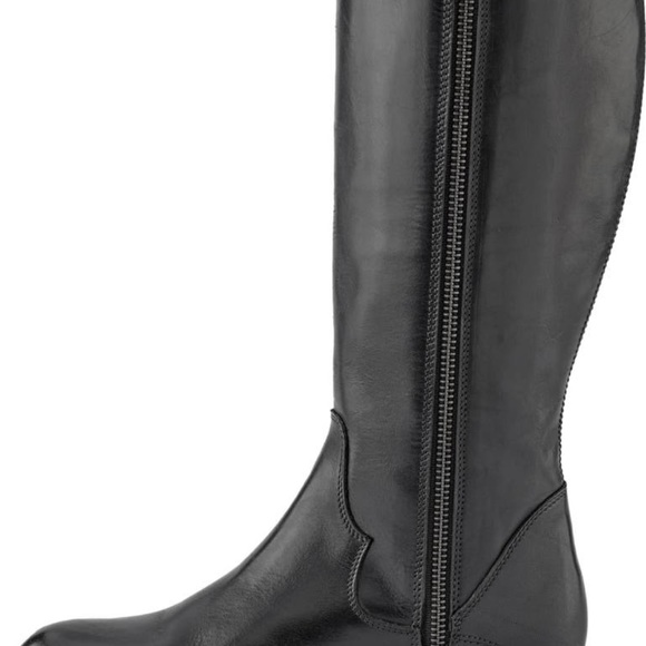 Frye Black Leather Knee-High Melissa Button Boots with Box - Picture 8 of 9